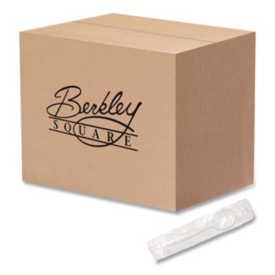 BSQ1104000 Individually Wrapped Mediumweight Cutlery, Soup Spoon, Plastic, White, 1,000/Carton BERK ENTERPRISES INC