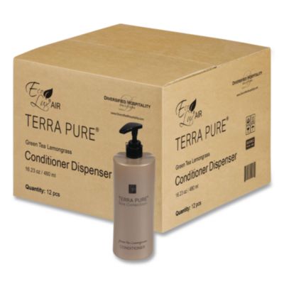 DHS458951 Terra Pure Conditioner Air Pump, Green Tea Lemongrass Scent, 16.23 oz Bottle, 12/Carton DIVERSIFIED HOSPITALITY SOLUTIONS, LTD.