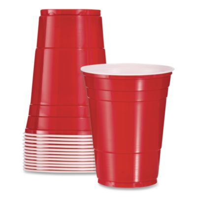 SCCY16250001 SOLO Party Plastic Cold Drink Cups, 16 oz, Red, 24/Pack, 25 Packs/Carton
