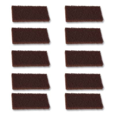 BWK403B Heavy-Duty Utility Pad, 4.62 x 10, Brown, 10/Carton BOARDWALK