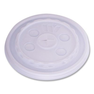 WCP221935 Plastic Lids for Foam Cups and Bowls, Slotted, Fits 12 oz to 24 oz Cold Cups, Translucent, 1,000/Carton