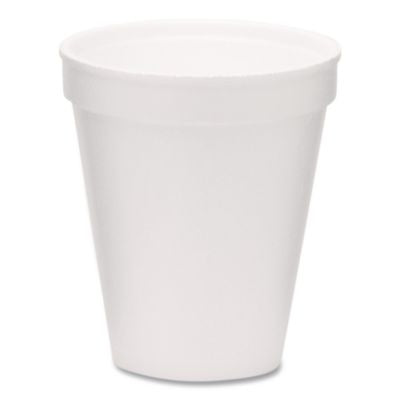 WCP221966 Foam Drink Cups, 8 oz, White, 1,000/Carton
