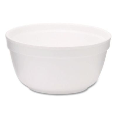 WCP221992 Foam Bowls, Squat Style, 12 oz, White, 1,000/Carton