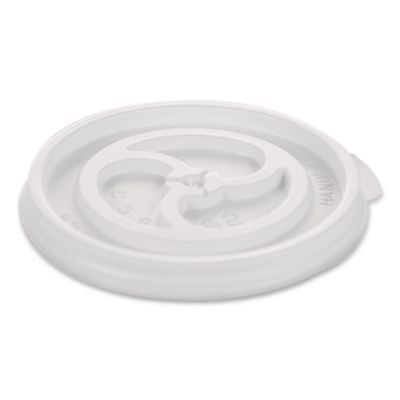 WCP222078 Plastic Lids for Foam Cups and Bowls, Slotted, Fits 8 oz to 10 oz Hot Cup, White, 1,000/Carton