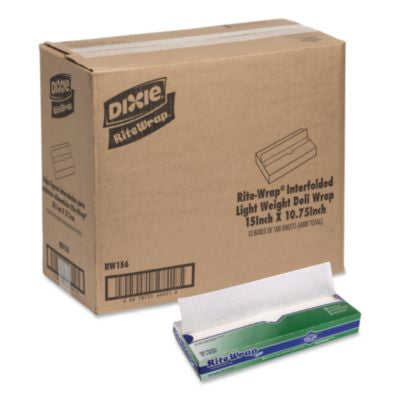 DXERW156 Dry Wax Light Weight Deli Paper, 15.12 x 10.75, 500/Pack, 12 Packs/Carton DIXIE FOOD SERVICE