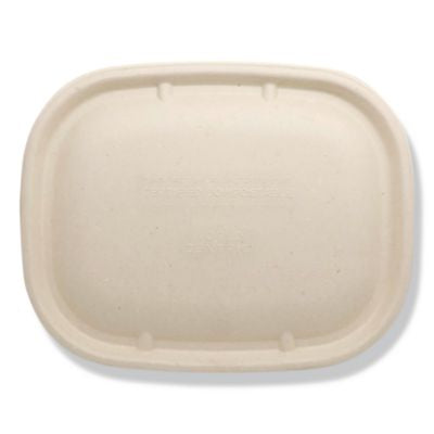 WORCTLSCU3LF Fiber Lids for Fiber Containers, 8.9 x 6.9 x 0.4, Natural, Paper, 400/Carton WORLD CENTRIC