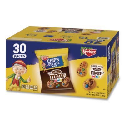 GRR20900466 Mini Cookie Snack Packs, Chocolate Chip/M and Ms, 1.6 oz. Pouch, 30 Pouches/Carton