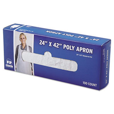 RPPDA2442 Poly Apron, 24 x 42, One Size Fits All, White, 100/Pack, 10 Packs/Carton AMERCAREROYAL
