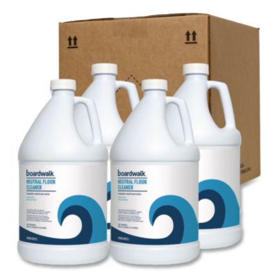 BWK4855 Neutral Floor Cleaner, Lemon Scent, 1 gal Bottle, 4/Carton BOARDWALK