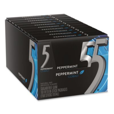 GRR22002640 5 Gum, Peppermint Cobalt, 15 Sticks/Pack, 10 Packs/Carton