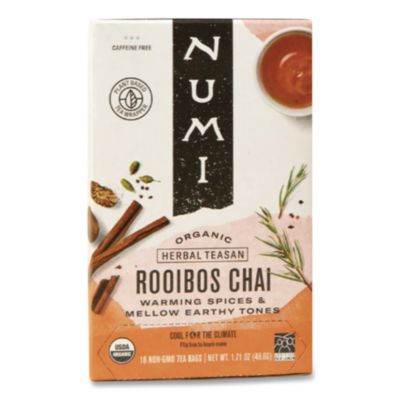 NUM10200 Organic Teas And Teasans, 1.71 Oz, Rooibos Chai, 18/box