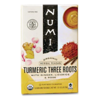 NUM10550 Turmeric Tea, Three Roots, 1.42 Oz Bag, 12/box