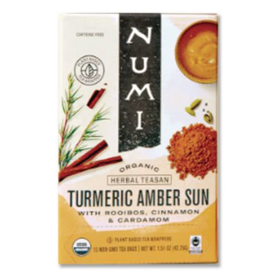 NUM10552 Turmeric Tea, Amber Sun, 1.46 Oz Bag, 15/box NUMI
