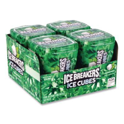 GRR22002651 Ice Cubes Spearmint Sugar-Free Gum, Spearmint, 40 Cubes/Bottle, 4 Bottles/Carton
