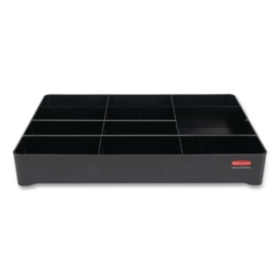 RCP2124078 Amenity Organizer for all Rubbermaid Commercial Full Size and Compact Housekeeping Carts, 11 Sections, 18.75 x 3.62, Black RUBBERMAID COMMERCIAL PROD.