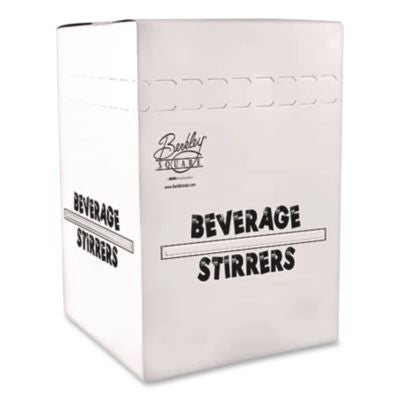 BSQ1241210 Polypropylene Stirrers, 5", White, 1,000/pack BERK ENTERPRISES INC