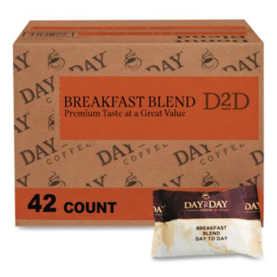 PCO23003 100% Pure Coffee, Breakfast Blend, 1.5 Oz Pack, 42 Packs/carton