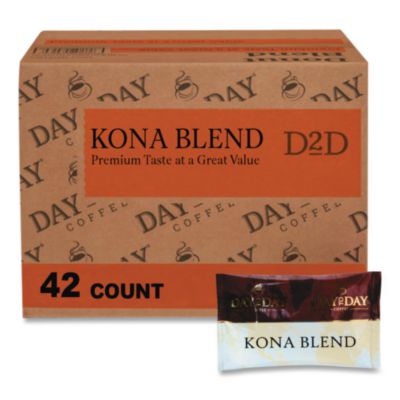 PCO23002 100% Pure Coffee, Kona Blend, 1.5 Oz Pack, 42 Packs/carton