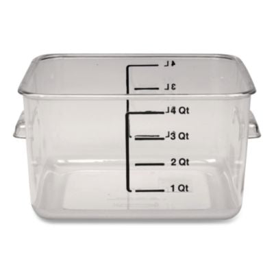 RCP6304CLE SpaceSaver Square Containers, 4 qt, 8.8 x 8.75 x 4.75, Clear, Plastic RUBBERMAID COMMERCIAL PROD.