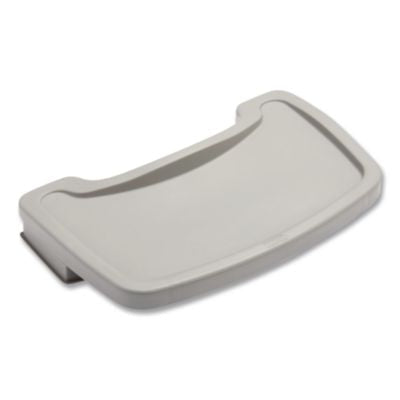 RCP781588PLA Sturdy Chair Microban Youth Seat Tray for Rubbermaid Commercial Youth Seats, 18.5 x 11.5 x 3.25, Plastic, Platinum RUBBERMAID COMMERCIAL PROD.