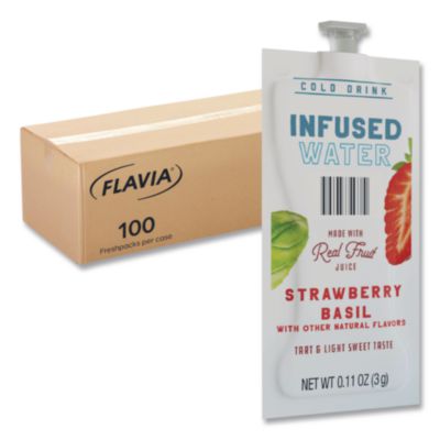 LAV48053 Strawberry Basil Infused Water Freshpack, 100/Carton LAVAZZA
