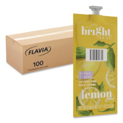 LAV48022 The Bright Tea Co. Lemon Herbal Tea Freshpack, 100/Carton