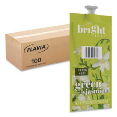 LAV48023 The Bright Tea Co. Green with Jasmine Tea Freshpack, 100/Carton LAVAZZA