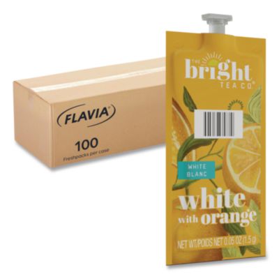 LAV48024 The Bright Tea Co. White with Orange Tea Freshpack, 100/Carton LAVAZZA