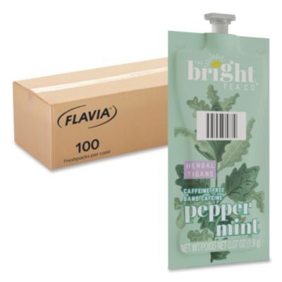 LAV48025 The Bright Tea Co. Peppermint Herbal Tea Freshpack, 100/Carton