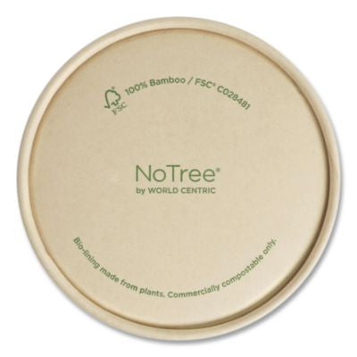 WORBOLPA12K Paper Lids for Bowls, 4.6" Diameter, Brown, 500/Carton WORLD CENTRIC