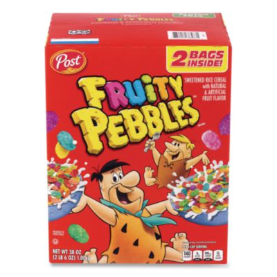 GRR22002627 Fruity Pebbles Crispy Rice Cereal, 2 Bags/Box, 38 oz Box