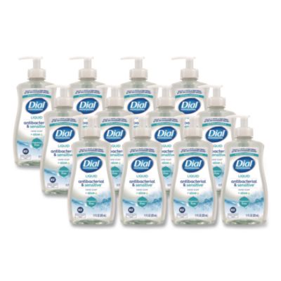 DIA35476 Antibacterial and Sensitive Fragrance-Free Liquid Hand Soap, Unscented, 11 oz, 12/Carton DIAL PROFESSIONAL