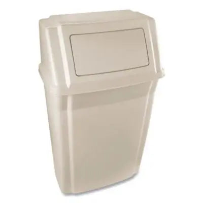 RCP7822BEI Slim Jim Wall-Mounted Container, 15 gal, Plastic, Beige RUBBERMAID COMMERCIAL PROD.
