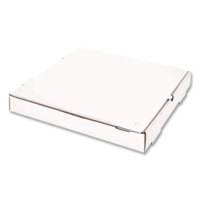 KRTFPPBF16W Corrugated Pizza Boxes, 16 x 16 x 1.97, White/Brown, 50/Carton KARAT BY LOLLICUP
