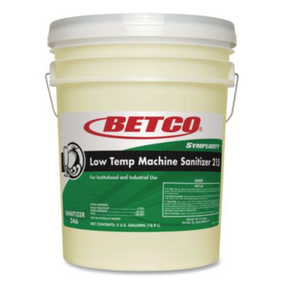 BET2467800 Symplicity Low Temp Machine Sanitizer, Chlorine Scent, 5 gal Pail BETCO CORPORATION