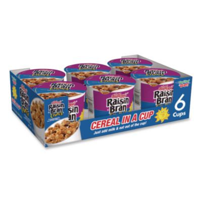 KEB01474 Breakfast Cereal, Raisin Bran Crunch, Single-Serve 2.8 Oz Cup, 6/box KELLOGG'S
