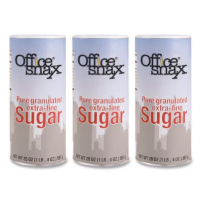 OFX00019G Sugar Canister, 20 oz Reclosable Canister, 3/Pack OFFICE SNAX, INC.