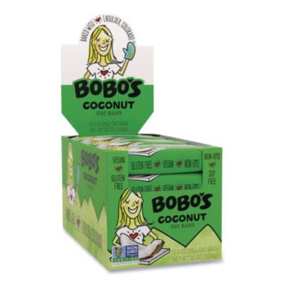 BBO00050 Oatmeal Bars, Coconut, 3 oz Individually Wrapped, 12/Box BOBO'S