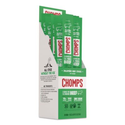 CHDZHO00425 Jalepeno Beef Meat Stick, 1.15 oz Stick, 24/Box CHOMPS