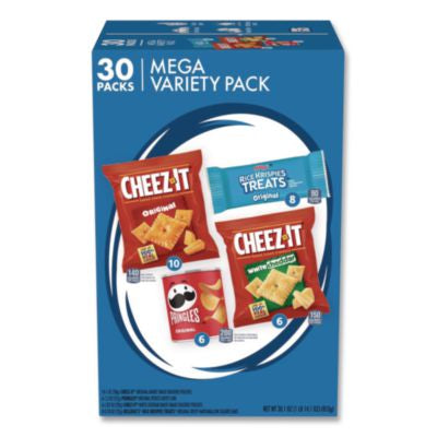 KEBKEE00149 Mega Variety Pack, Cheez-Its, Pringles, Rice Krispies, Individually Wrapped, 30/Box