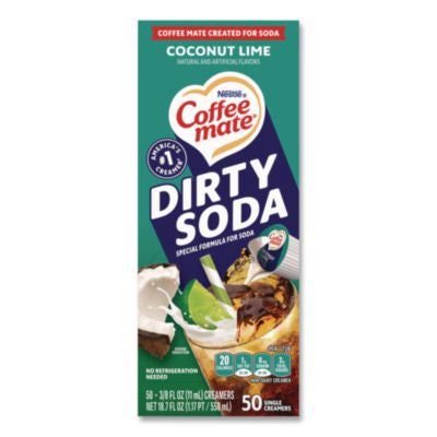 NES33540 Dirty Soda Coconut Lime Dairy-Free Liquid Creamer, 0.38 oz Mini Cup, 50/Box