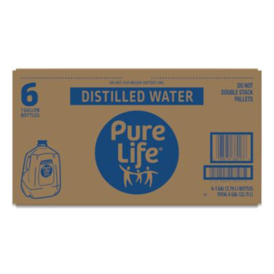 NLE12532472PK Distilled Water, 1 gal Bottle, 6 Bottles/Carton