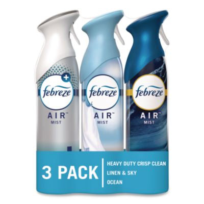 PGC10677 AIR Variety Pack, Heavy-Duty Crisp Clean/Linen and Sky/Ocean, 8.8 oz Aerosol Spray, 3/Pack PROCTER & GAMBLE