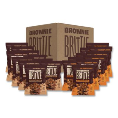 SHAKAR01416 Crunchy Brownie Snack Variety Pack, Chocolate Chip and Salted Caramel, 2 oz Bag, 20/Carton