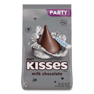 HRSHEC13480 KISSES Milk Chocolate Candy, Party Pack, 35.8 oz Bag