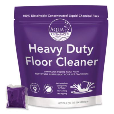 DVO9320928 Aqua ChemPacs Heavy Duty Floor Cleaner, Lavender Scent, 100 ChemPacs/Pack