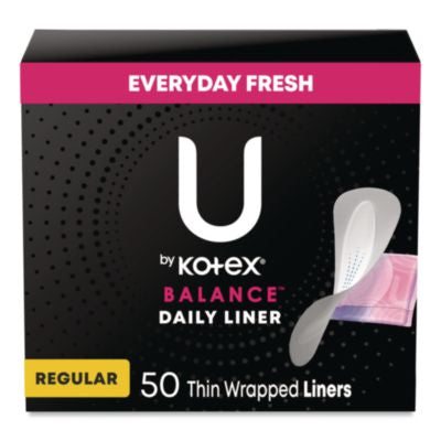 KCM42489 Balance Daily Wrapped Panty Liners, Light Absorbency, 50/Pack, 8 Packs/Carton KIMBERLY CLARK