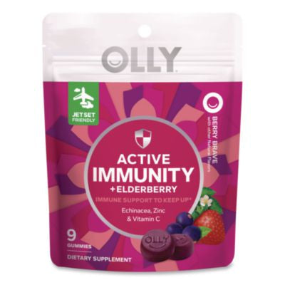 LIL46296 Active Immunity + Elderberry Gummy, Berry Brave, 9/Pack UNILEVER
