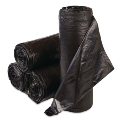 IBSWSL3036HVK Low-Density Commercial Can Liners, 30 gal, 0.58 mil, 30" x 36", Black, Interleaved Roll, 25 Bags/Roll, 10 Rolls/Carton INTEGRATED BAGGING SYSTEMS