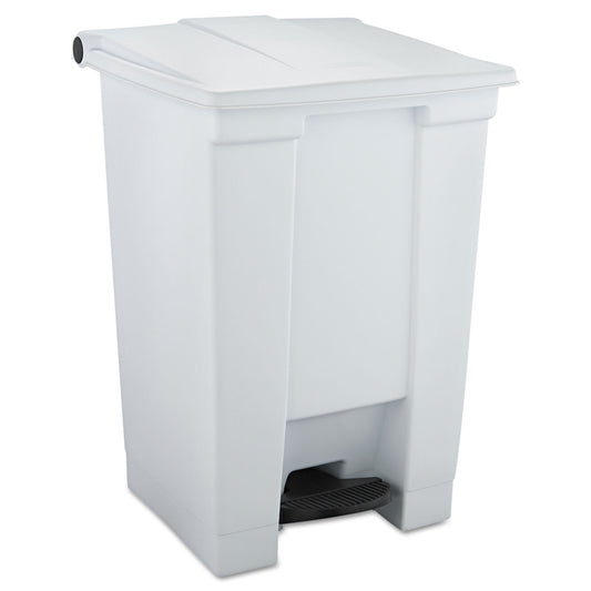 RCP6144WHI Indoor Utility Step-On Waste Container, 12 gal, Plastic, White